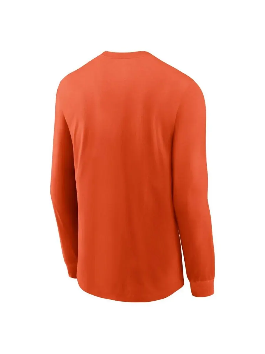 Nike Мужская оранжевая футболка с длинным рукавом Clemson Tigers Essential Baseball Arch — изображение 2 из 3, оранжевый
