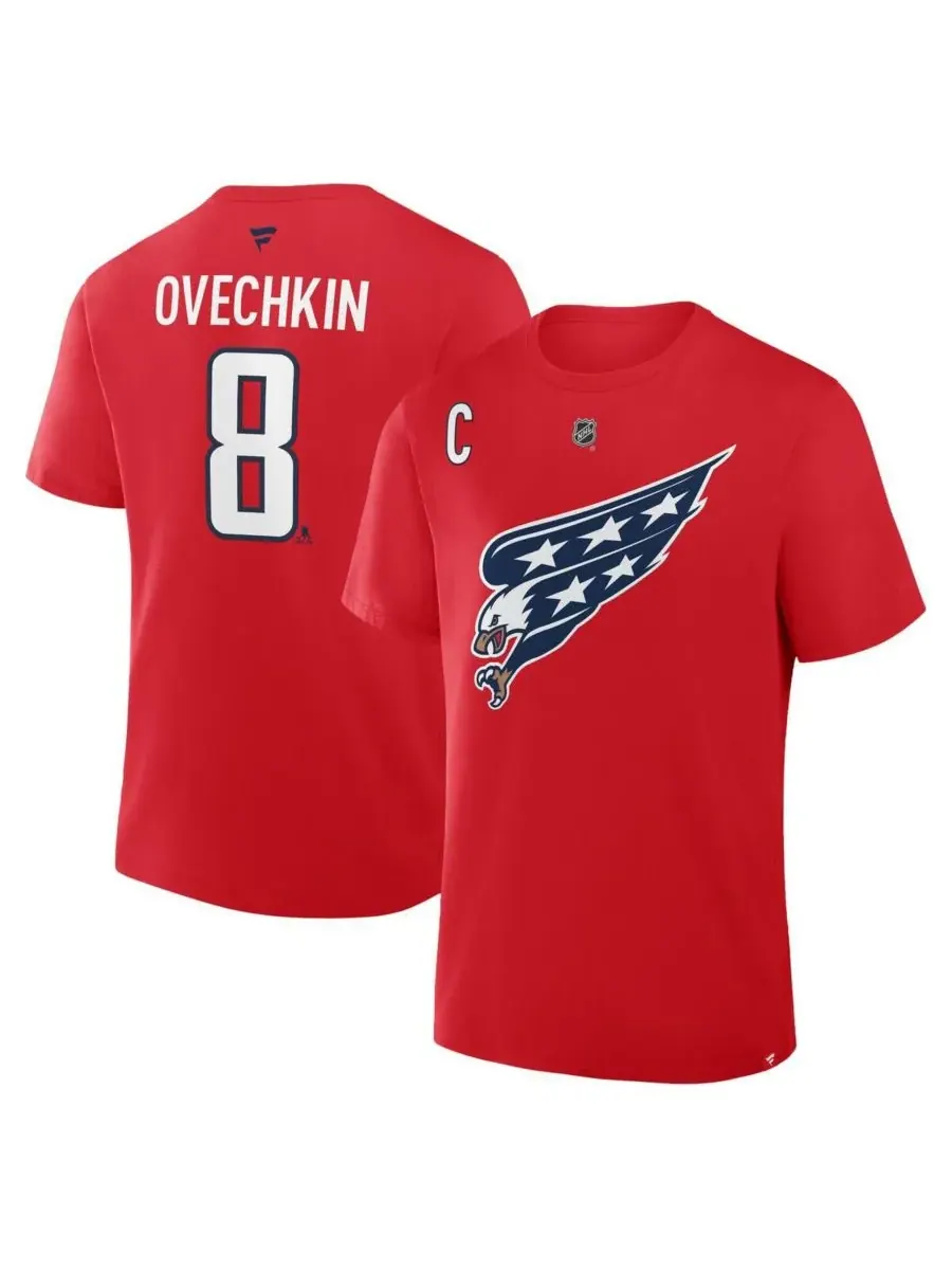 Fanatics Мужская красная футболка Alexander Ovechkin Washington Capitals с именной и номерной — изображение 1 из 3, красный