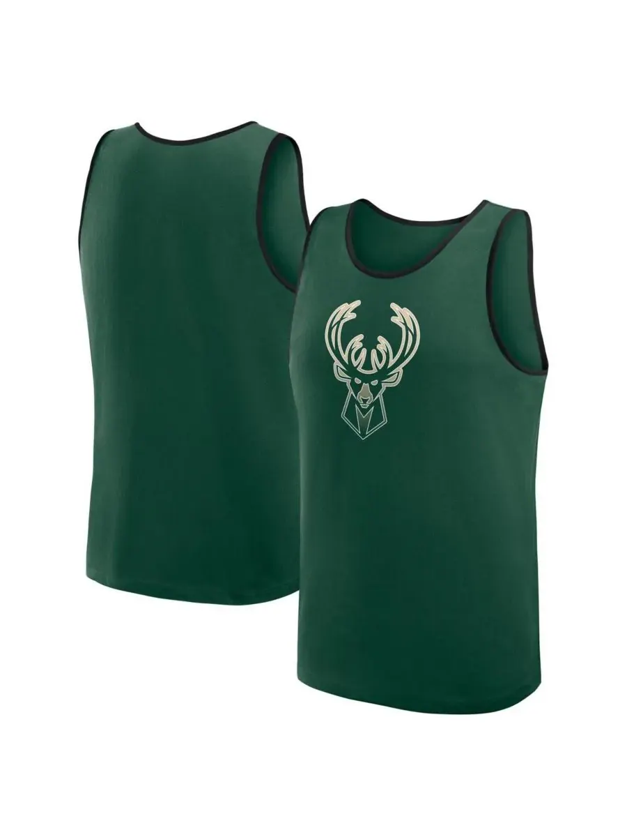Logo Athletic Мужская футболка цвета «охотничий зеленый» с надписью «Milwaukee Bucks: — изображение 1 из 3