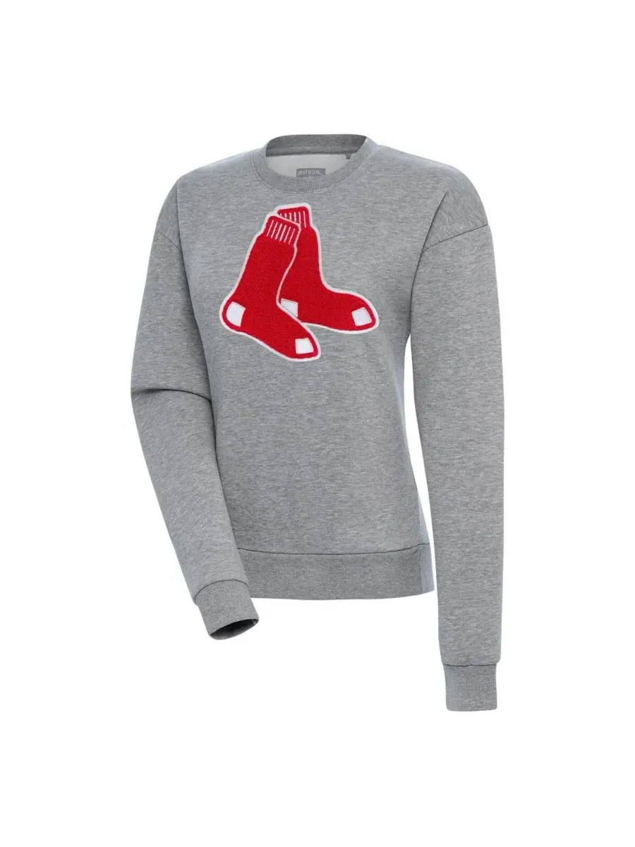 Antigua Женская толстовка из синели цвета меланж с символикой Boston Red Sox Victory, серого меланжа — изображение 1 из 1