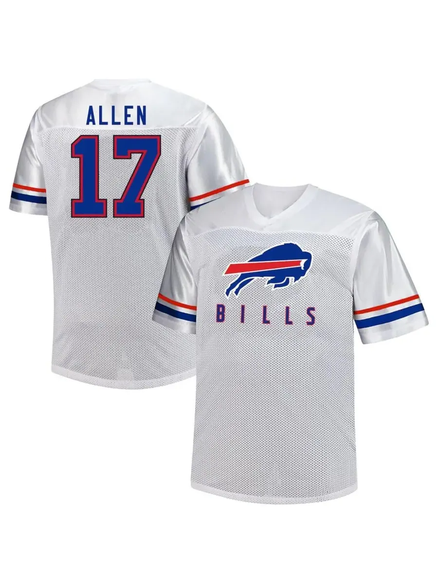 Fanatics Мужская белая футболка Josh Allen Buffalo Bills большого размера с V-образным вырезом — изображение 1 из 3, белый
