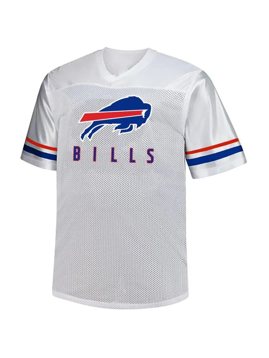 Fanatics Мужская белая футболка Josh Allen Buffalo Bills большого размера с V-образным вырезом — изображение 3 из 3, белый