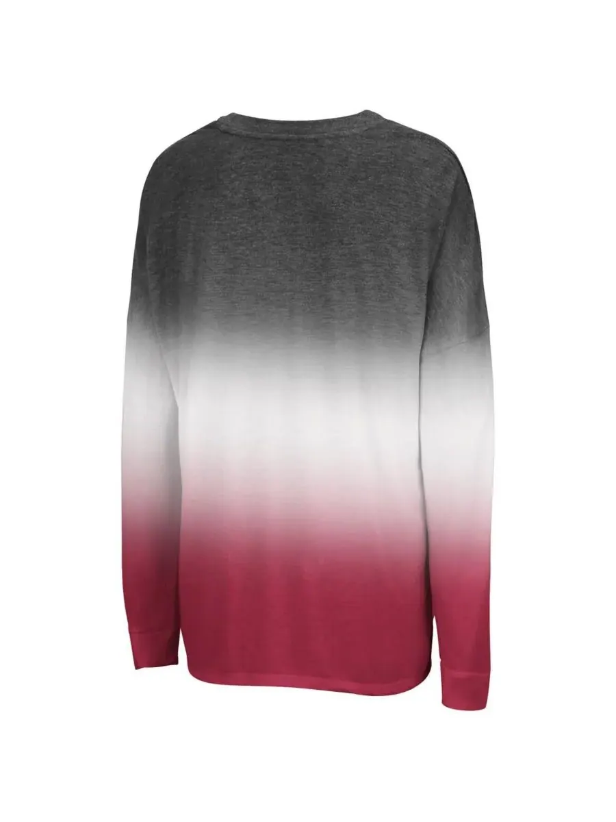 Colosseum Женская черная футболка с длинным рукавом Arkansas Razorbacks Winkle Dip Dye — изображение 2 из 3, черный