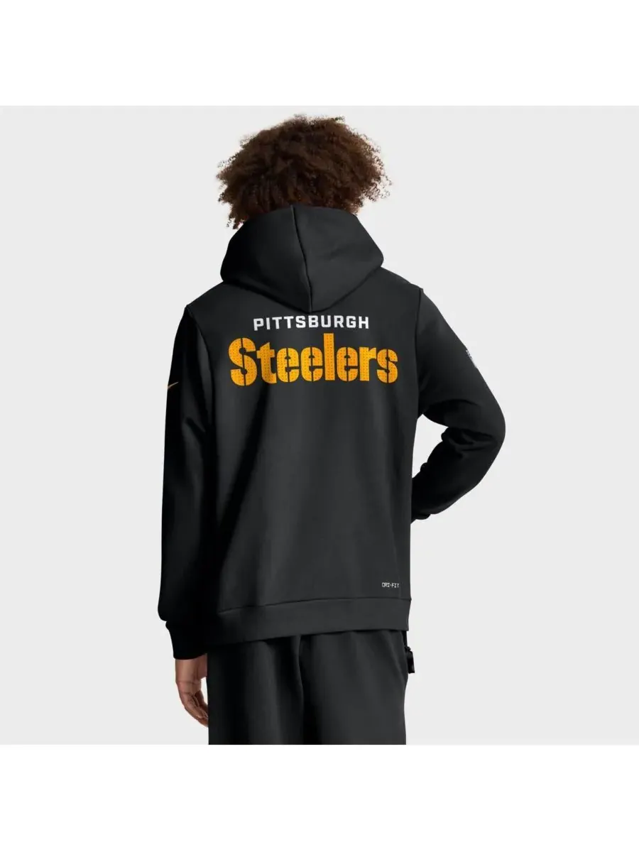 Nike Мужская черная толстовка Pittsburgh Steelers Sideline Standard Issue Initial Home Dri-FIT — изображение 2 из 5, черный