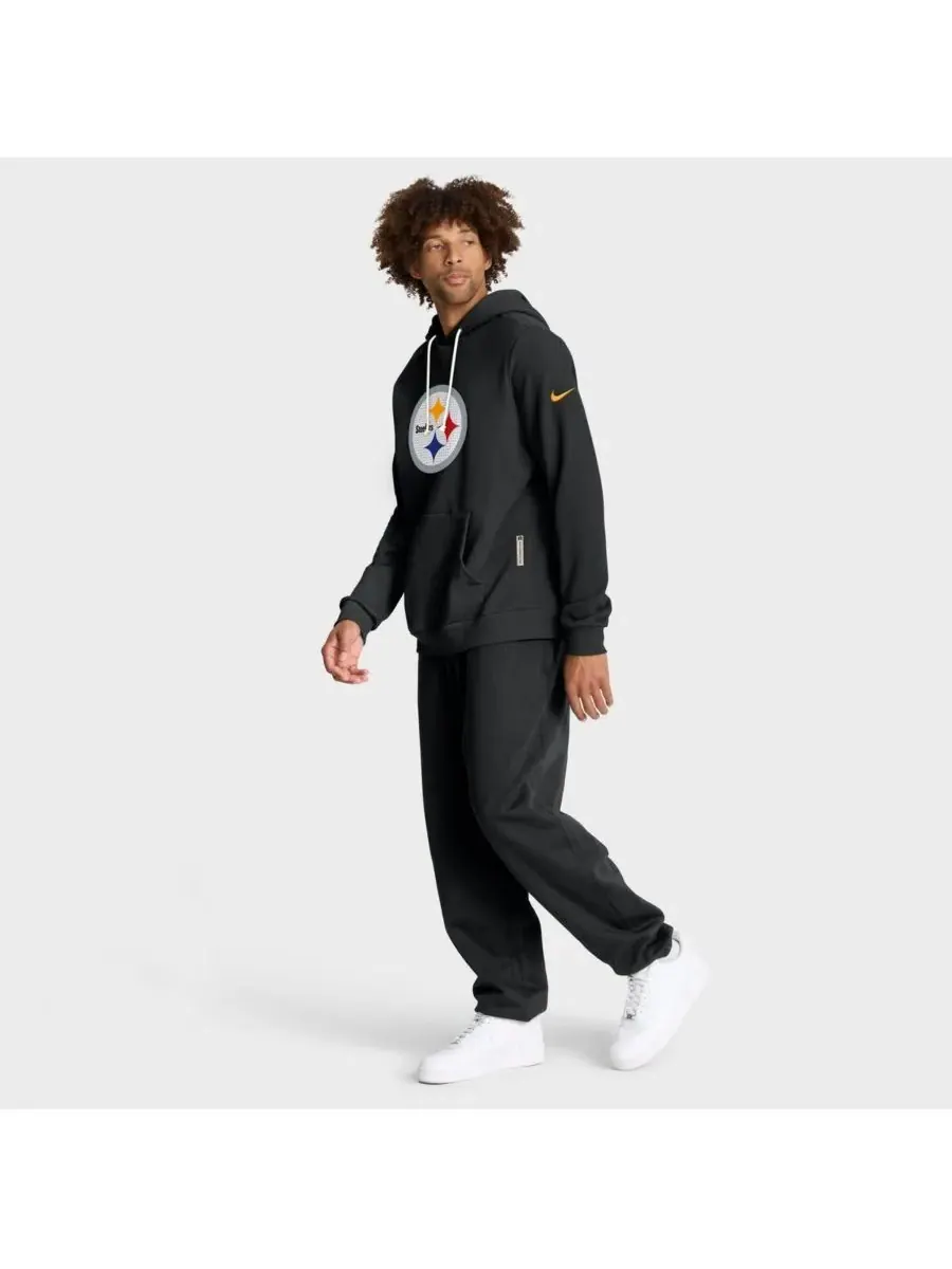 Nike Мужская черная толстовка Pittsburgh Steelers Sideline Standard Issue Initial Home Dri-FIT — изображение 3 из 5, черный