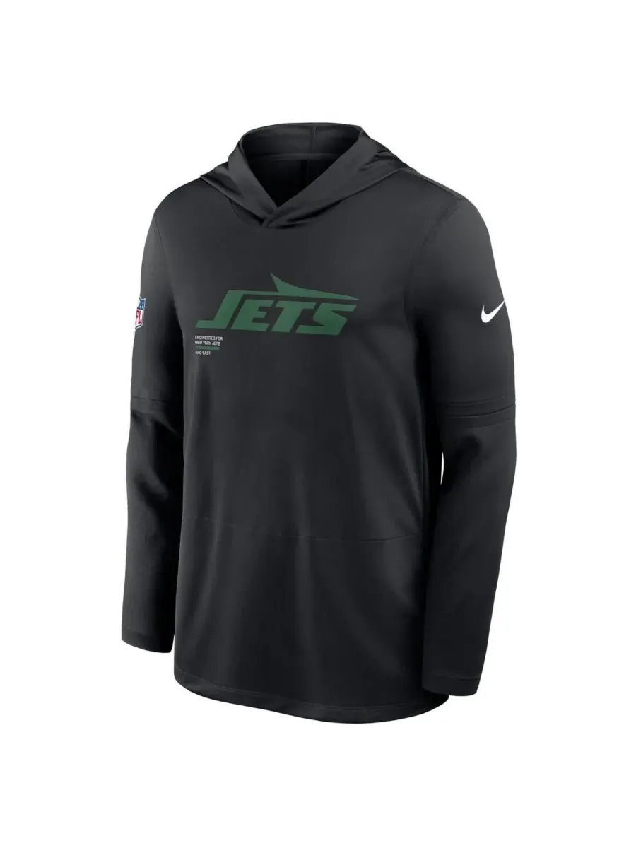 Nike Мужская черная толстовка с длинными рукавами New York Jets Sideline Pure Fury Performance — изображение 4 из 5, черный