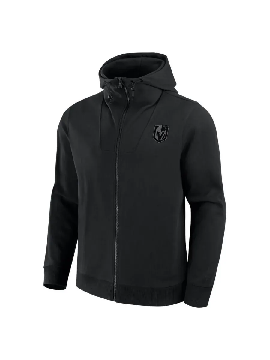 Fanatics Мужская черная толстовка на молнии Vegas Golden Knights Elements Tonal Primary Tri-Blend — изображение 2 из 3
