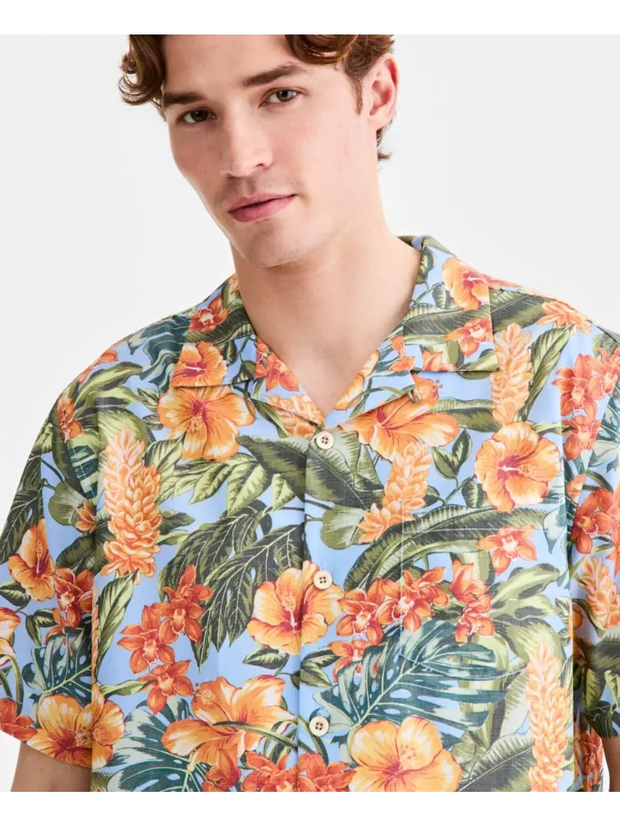 Мужская рубашка Coastal Ease Golden Gardens Tommy Bahama, Dark Spa — изображение 3 из 4