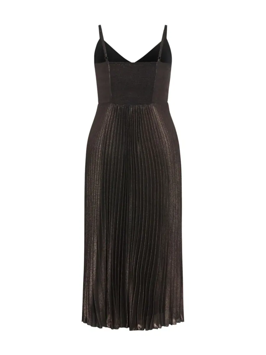 Женское макси-платье Ariana Sparkle Pleat CITY CHIC, Bronze Sparkle — изображение 2 из 5