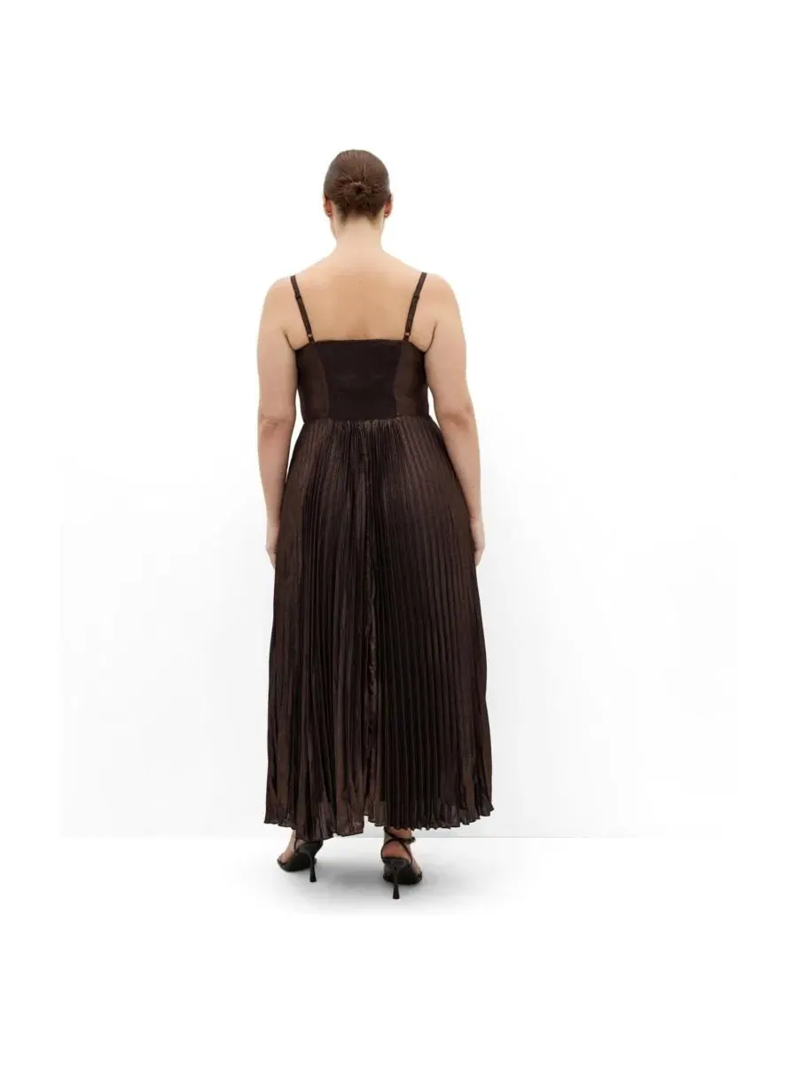 Женское макси-платье Ariana Sparkle Pleat CITY CHIC, Bronze Sparkle — изображение 3 из 5