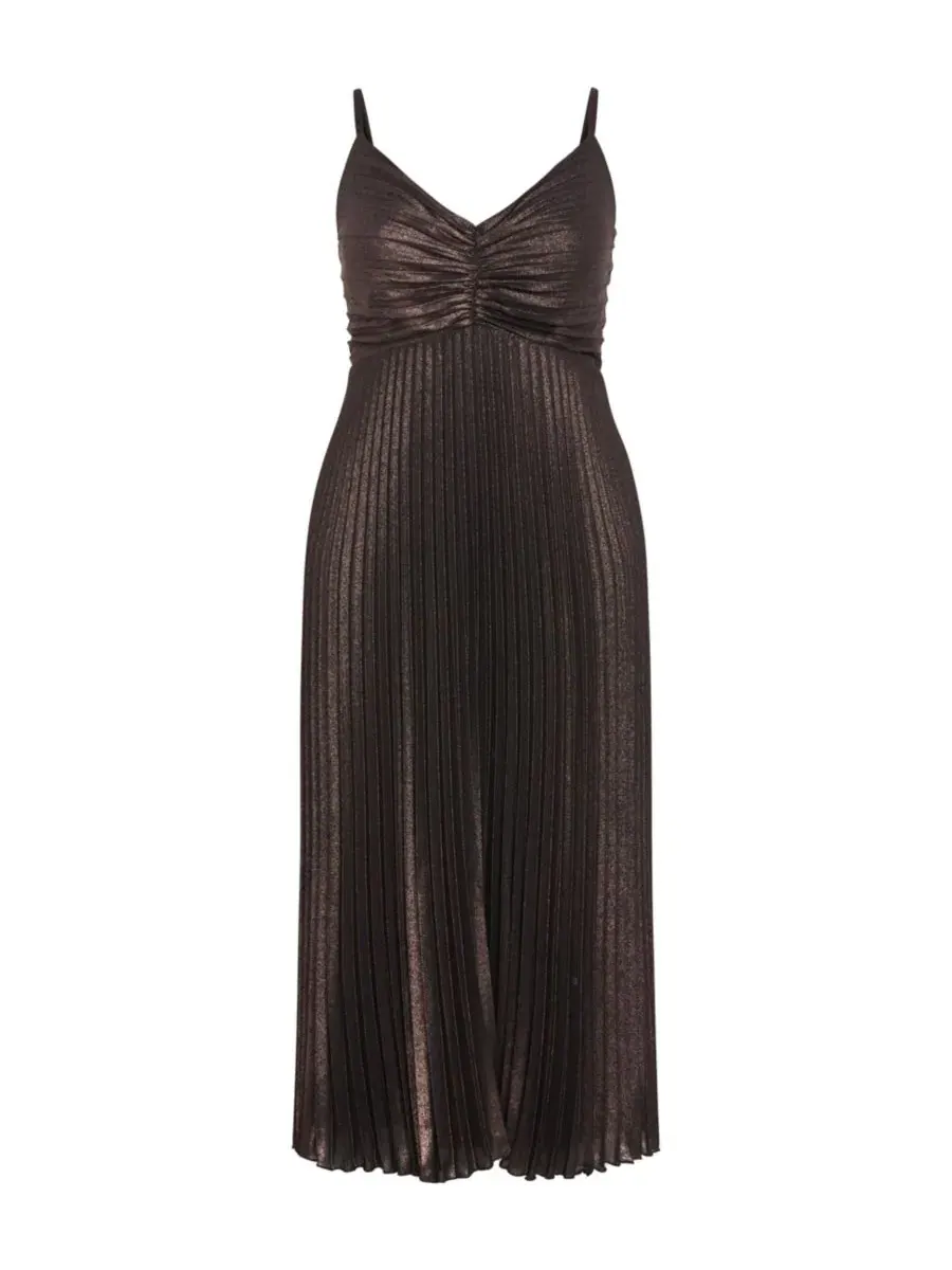 Женское макси-платье Ariana Sparkle Pleat CITY CHIC, Bronze Sparkle — изображение 4 из 5