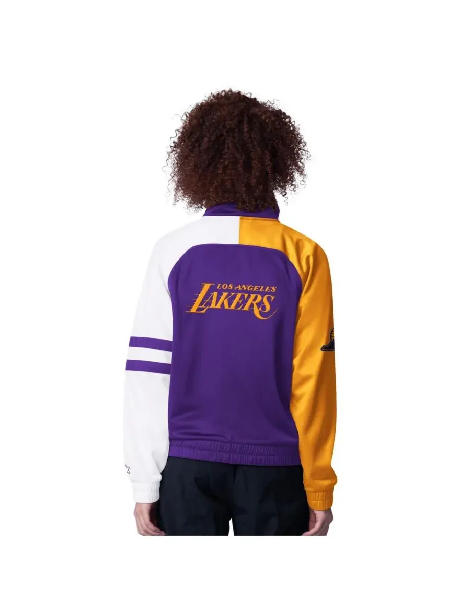 Starter Женская фиолетовая спортивная куртка Los Angeles Lakers Line Up с рукавами реглан и полной — изображение 2 из 2