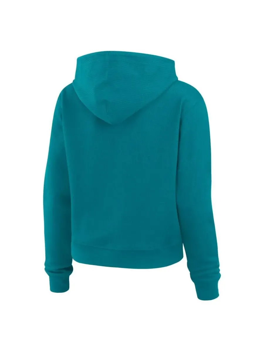 WEAR by Erin Andrews Женская толстовка с капюшоном из вафельной вязки с символикой команды Miami — изображение 2 из 3