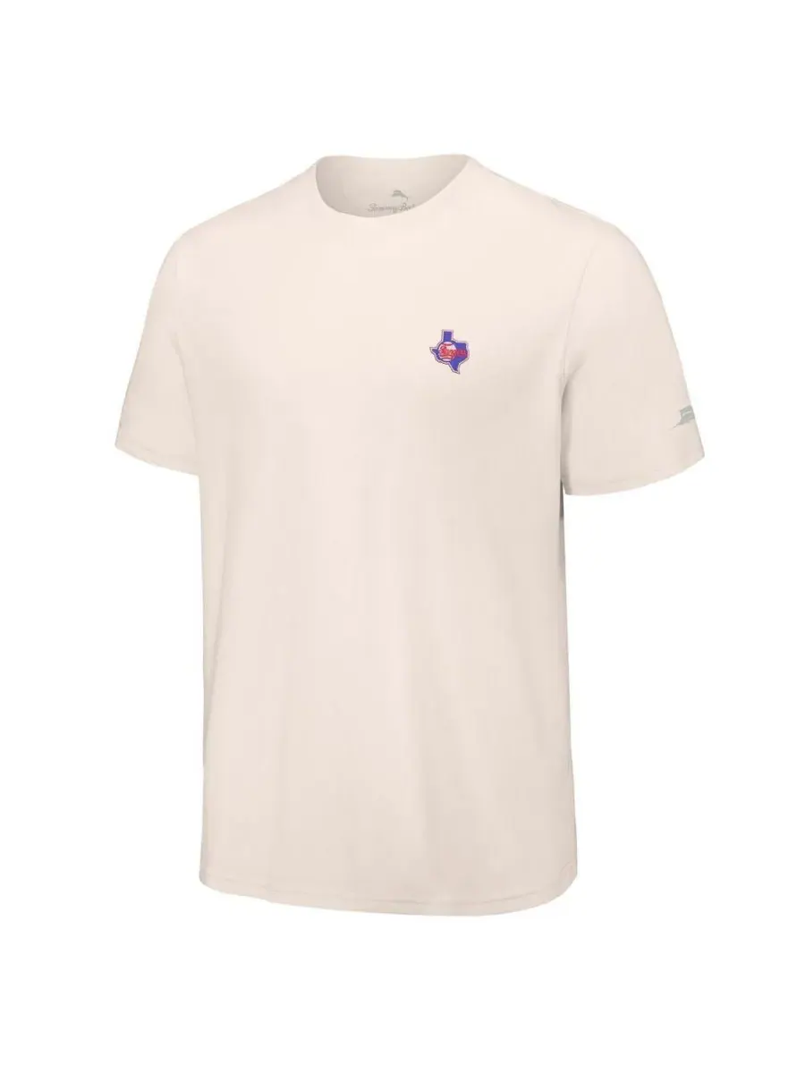 Tommy Bahama Мужская кремовая футболка Texas Rangers Fly Ball Club — изображение 2 из 3, бежевый