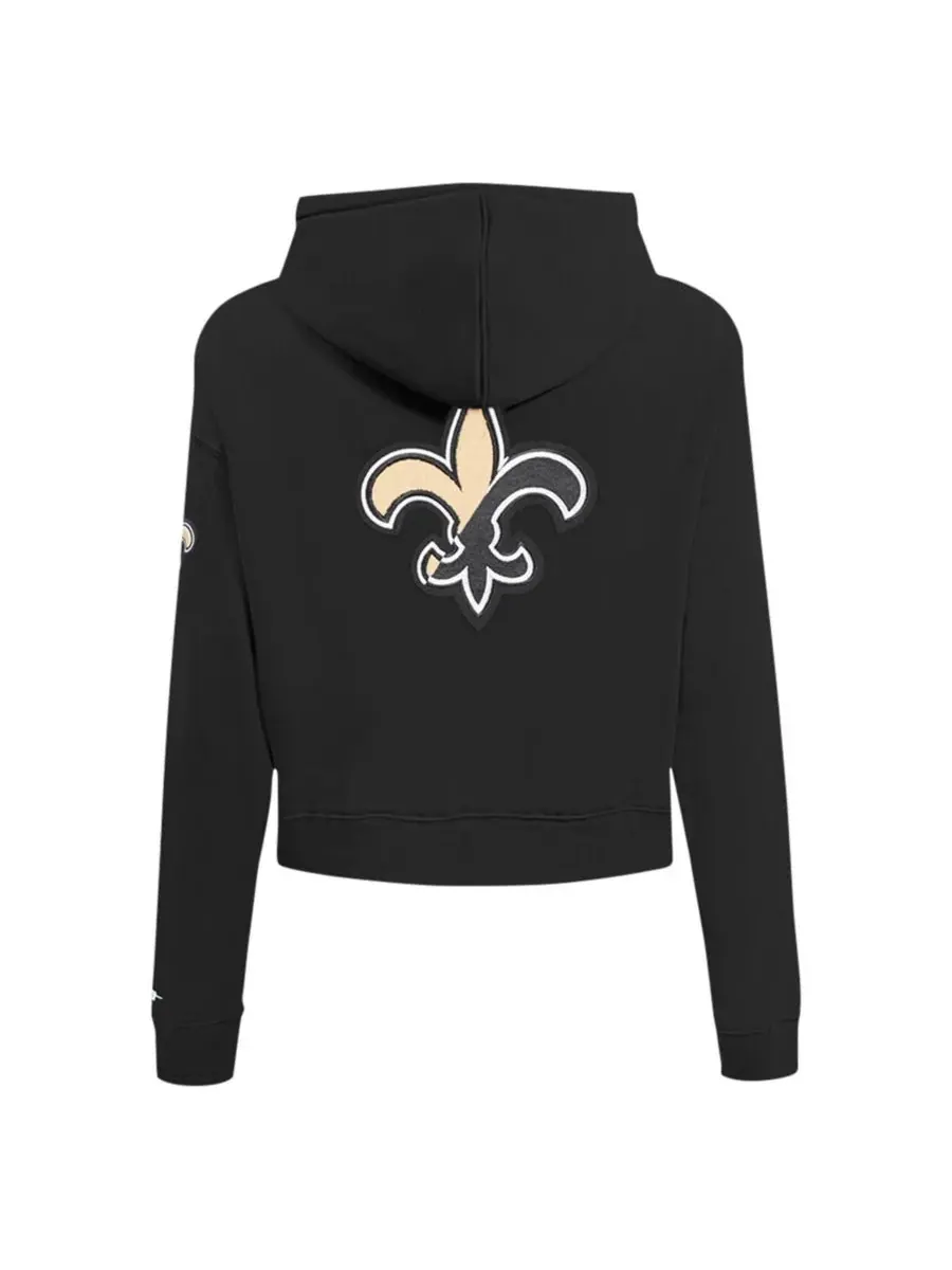 Pro Standard Женская черная толстовка на молнии с логотипом New Orleans Saints — изображение 3 из 5, черный