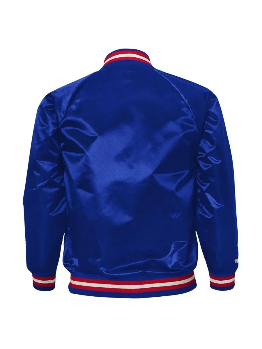 Легкая атласная куртка Royal Buffalo Bills на кнопках для мальчиков и девочек Mitchell & Ness — изображение 3 из 3