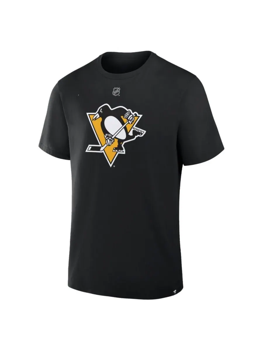 Мужская черная футболка Stuart Skinner Pittsburgh Penguins Authentic Stack с именем и номером — изображение 2 из 3, черный