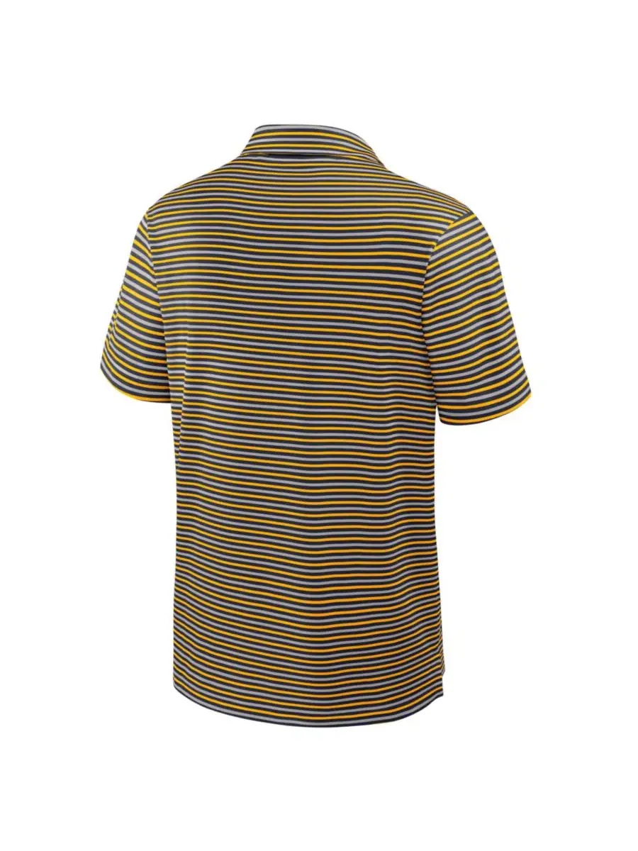 Мужская золотая футболка-поло West Virginia Mountaineers 2025 Coaches Premium Tour Stripe Dri-FIT — изображение 2 из 5