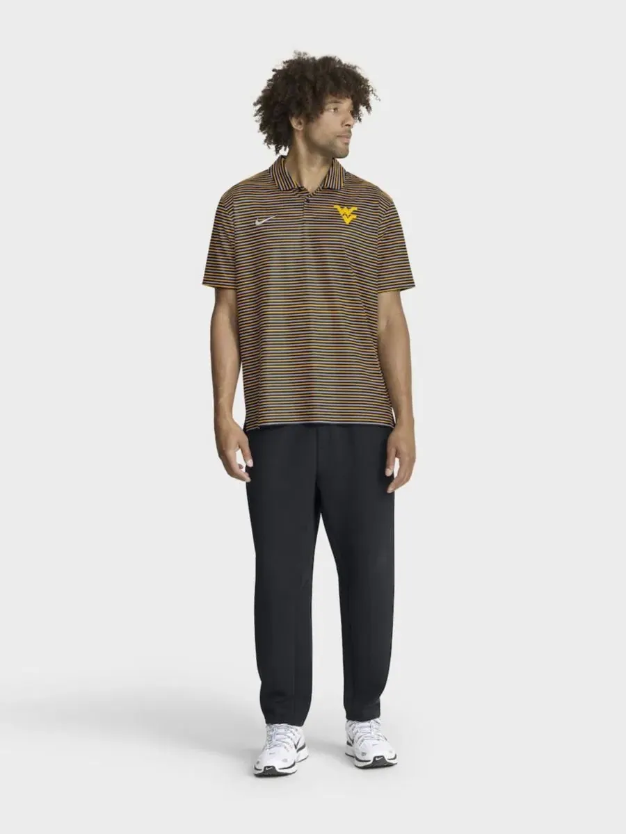 Мужская золотая футболка-поло West Virginia Mountaineers 2025 Coaches Premium Tour Stripe Dri-FIT — изображение 3 из 5