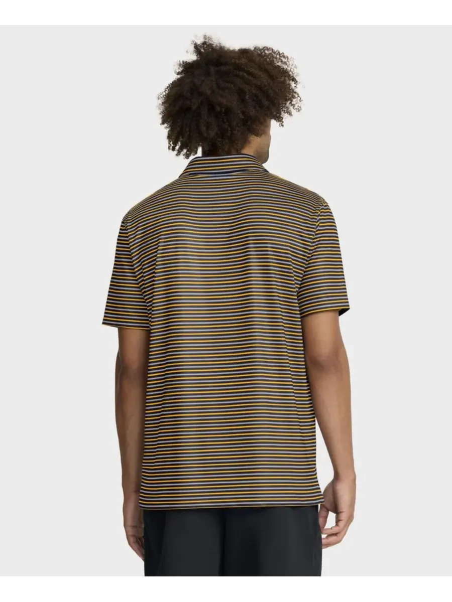 Мужская золотая футболка-поло West Virginia Mountaineers 2025 Coaches Premium Tour Stripe Dri-FIT — изображение 4 из 5