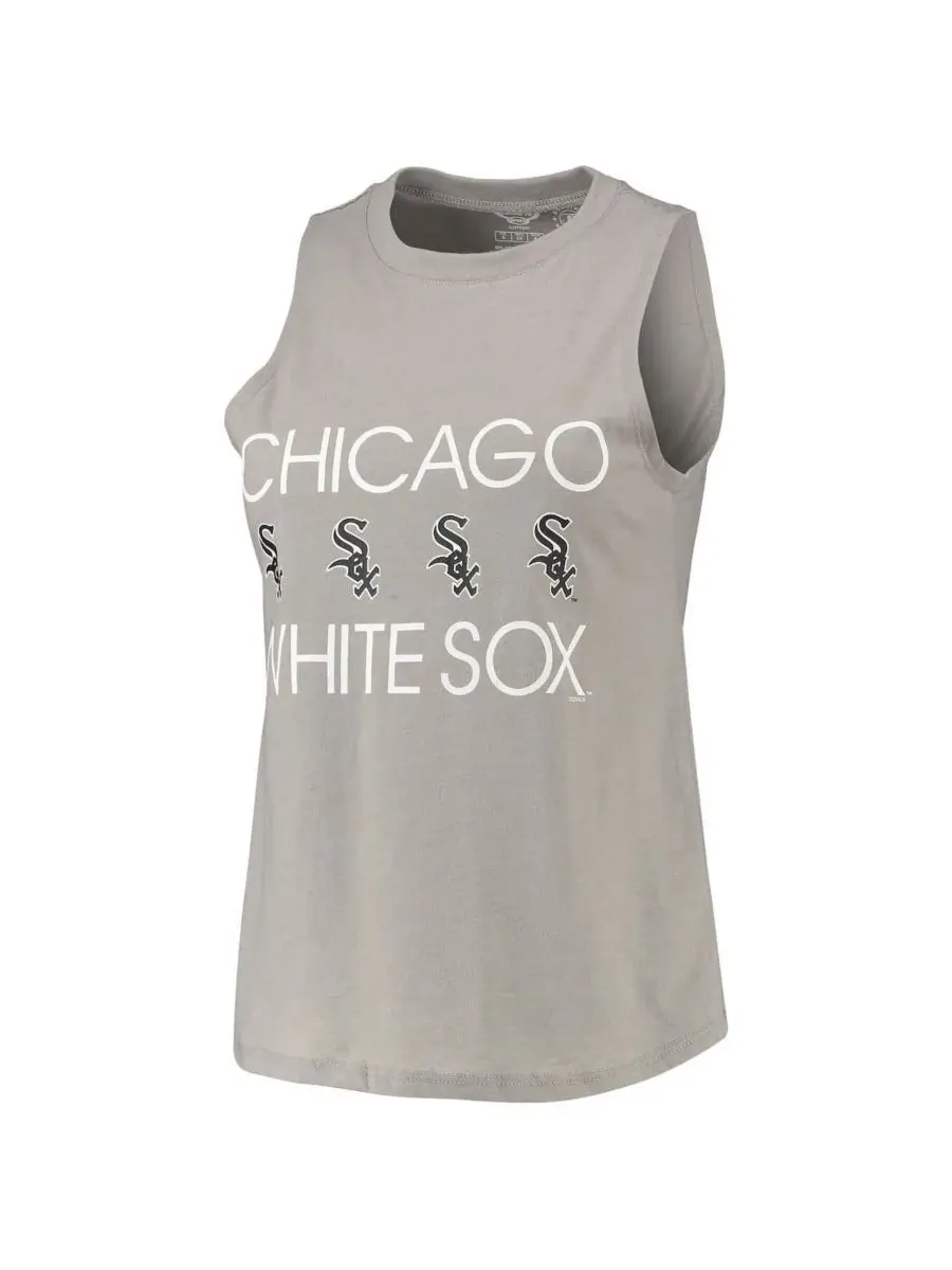 Concepts Sport Женский комплект для сна: черная/серая майка и брюки с принтом Chicago White Sox — изображение 2 из 4