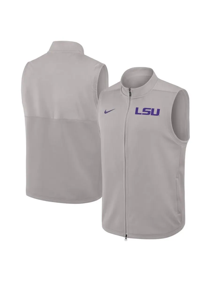 Nike Мужской серый жилет на молнии LSU Tigers Primetime Victory Performance — изображение 4 из 4
