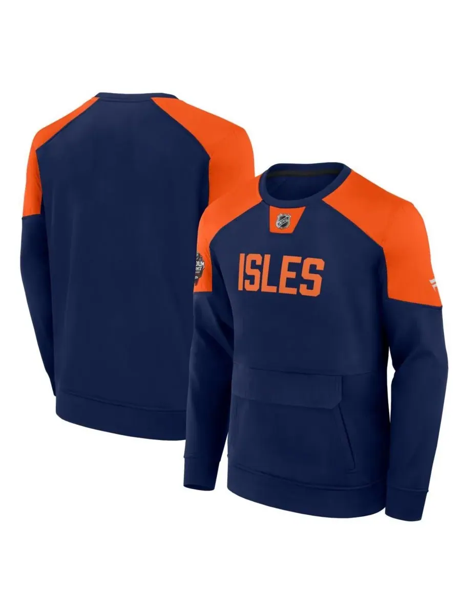 Fanatics Мужская темно-синяя толстовка с логотипом New York Islanders 2024 NHL Stadium Series — изображение 1 из 3