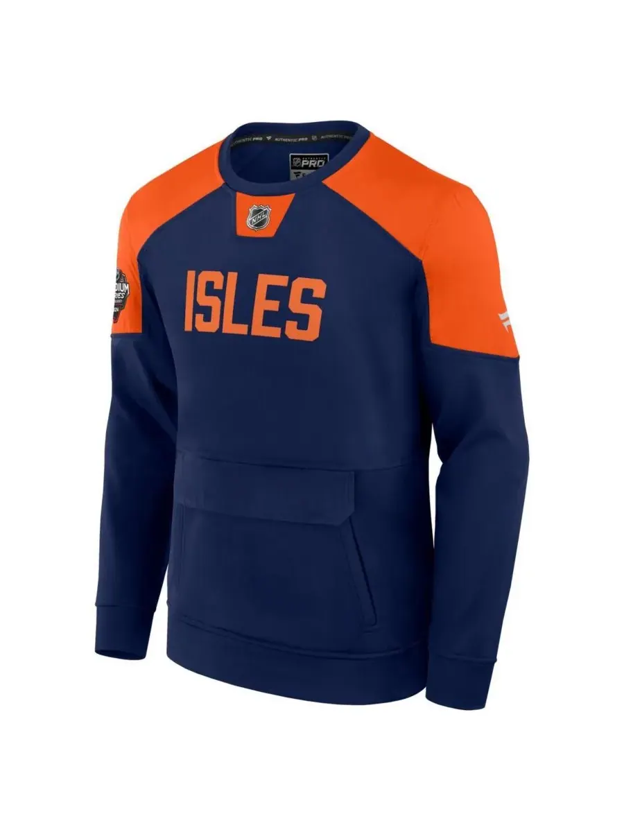 Fanatics Мужская темно-синяя толстовка с логотипом New York Islanders 2024 NHL Stadium Series — изображение 3 из 3