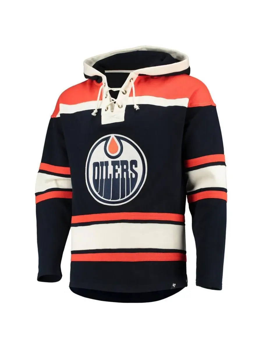 '47 Brand Мужская толстовка с капюшоном '47 Connor Mcdavid Navy Edmonton Oilers Player Name and — изображение 2 из 4