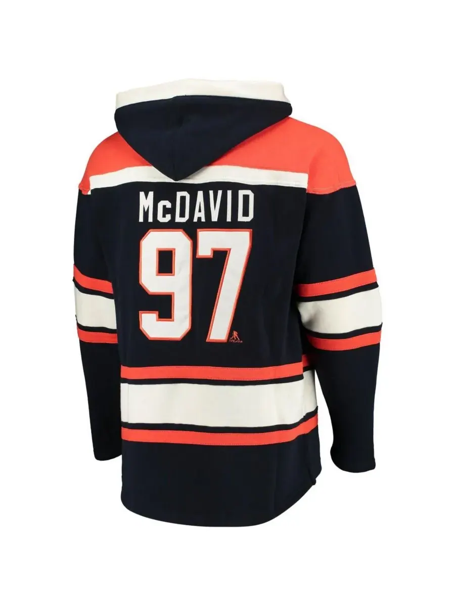 '47 Brand Мужская толстовка с капюшоном '47 Connor Mcdavid Navy Edmonton Oilers Player Name and — изображение 3 из 4