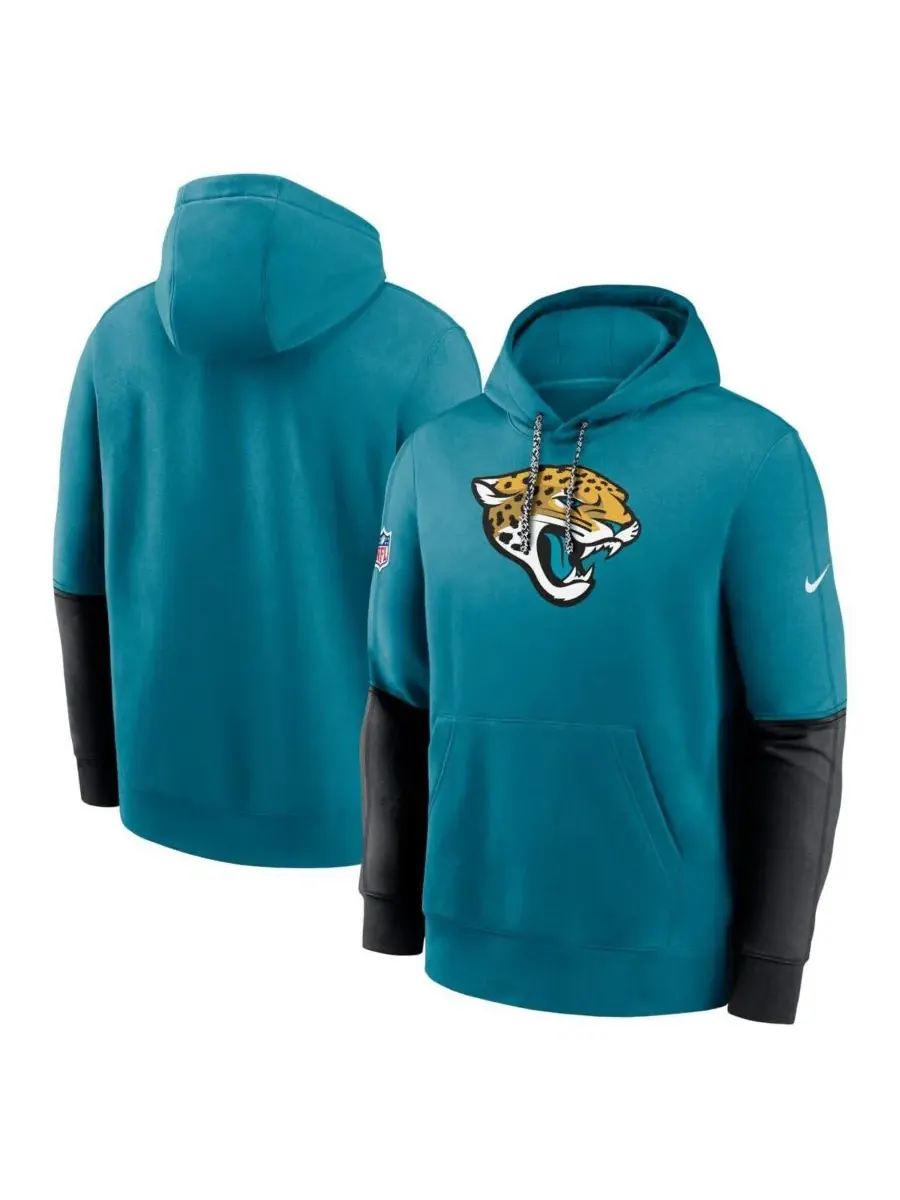 Nike Мужская толстовка с капюшоном бирюзового цвета с символикой Jacksonville Jaguars 2024 Sideline — изображение 1 из 3