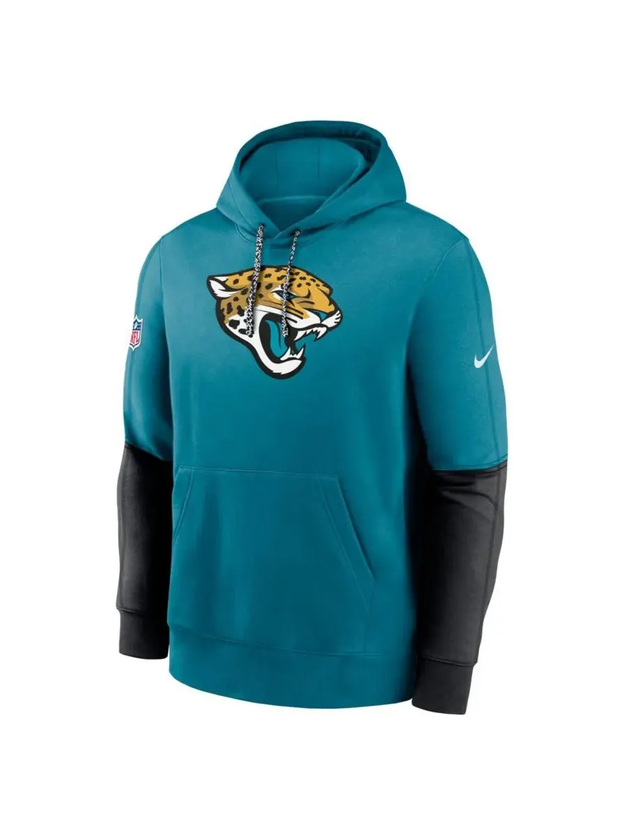 Nike Мужская толстовка с капюшоном бирюзового цвета с символикой Jacksonville Jaguars 2024 Sideline — изображение 3 из 3