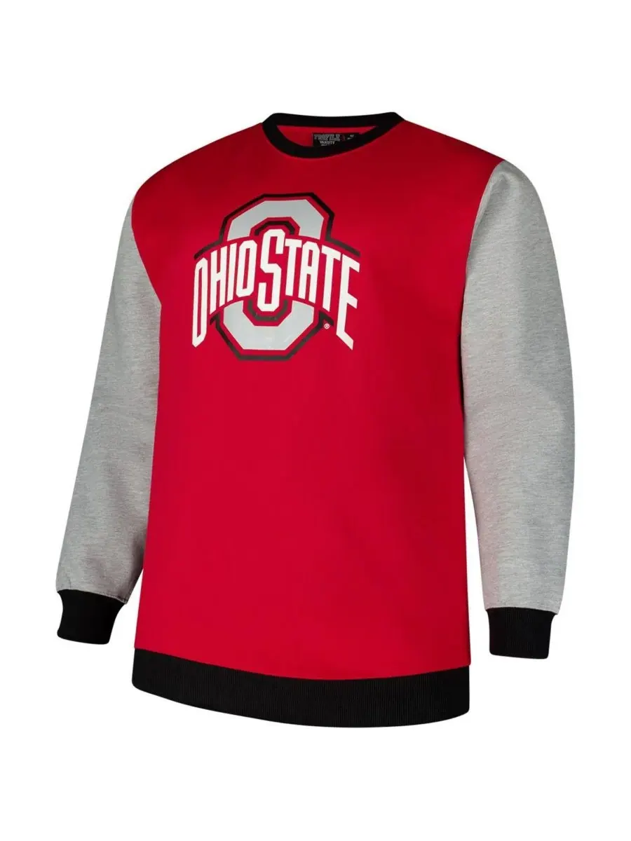 Мужская алая толстовка с контрастными рукавами и логотипом Ohio State Buckeyes, размер Large — изображение 3 из 3, алый