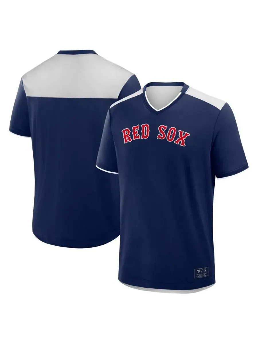 Fanatics Мужская темно-синяя футболка Boston Red Sox с V-образным вырезом, посвященная победе в — изображение 1 из 3