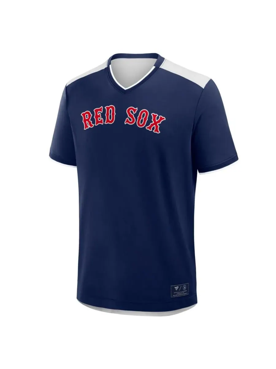 Fanatics Мужская темно-синяя футболка Boston Red Sox с V-образным вырезом, посвященная победе в — изображение 2 из 3