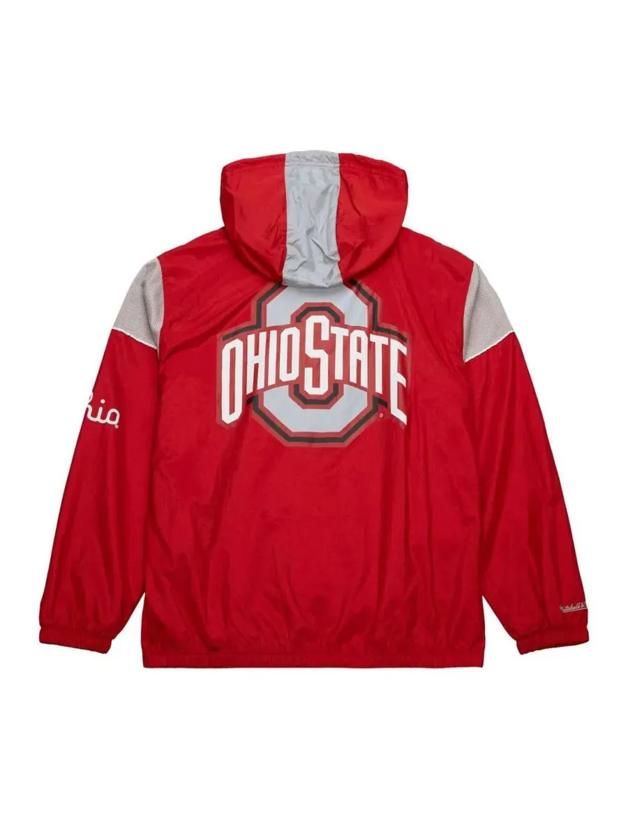 Мужская алая куртка-анорак Ohio State Buckeyes Team 3.0 с застежкой-молнией до середины груди — изображение 4 из 5, алый