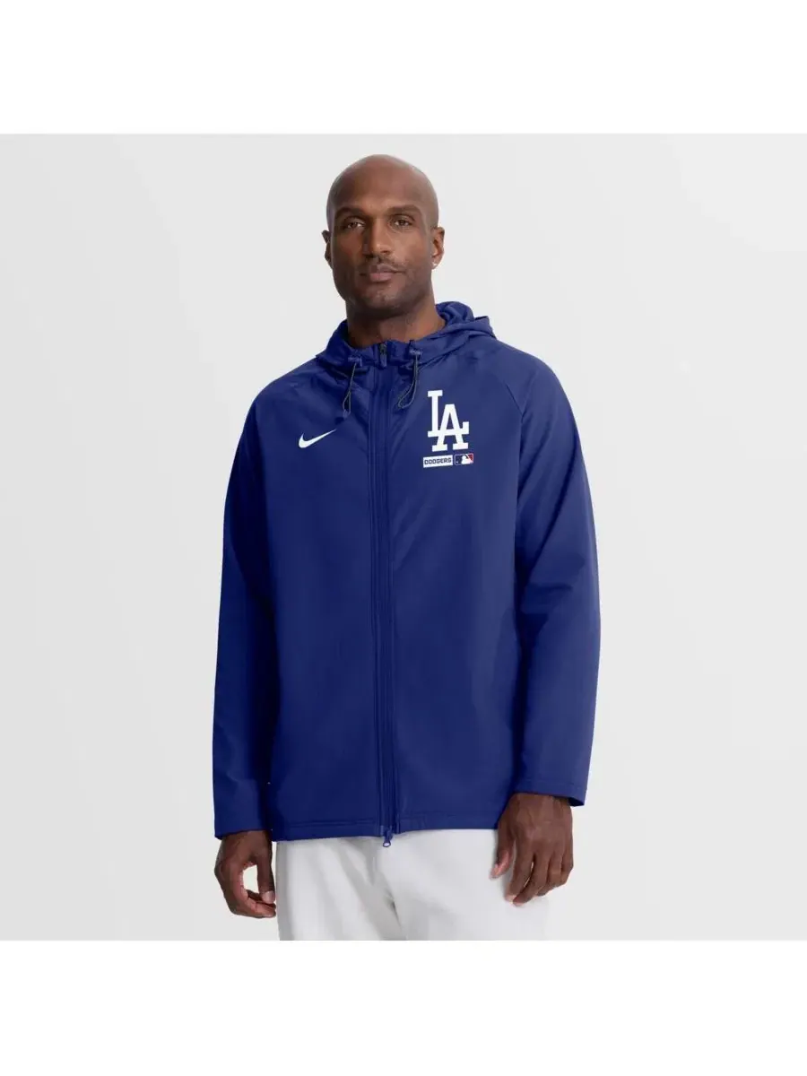 Мужская куртка с капюшоном на молнии Royal Los Angeles Dodgers из аутентичной коллекции Nike — изображение 1 из 4