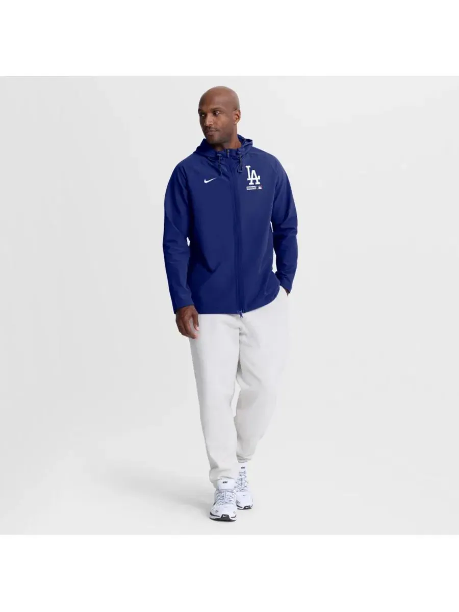 Мужская куртка с капюшоном на молнии Royal Los Angeles Dodgers из аутентичной коллекции Nike — изображение 3 из 4
