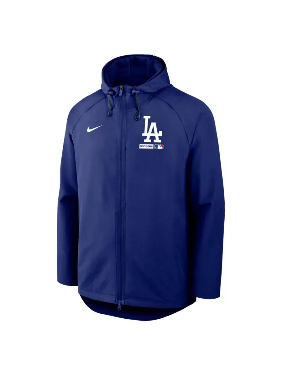 Мужская куртка с капюшоном на молнии Royal Los Angeles Dodgers из аутентичной коллекции Nike — изображение 4 из 4