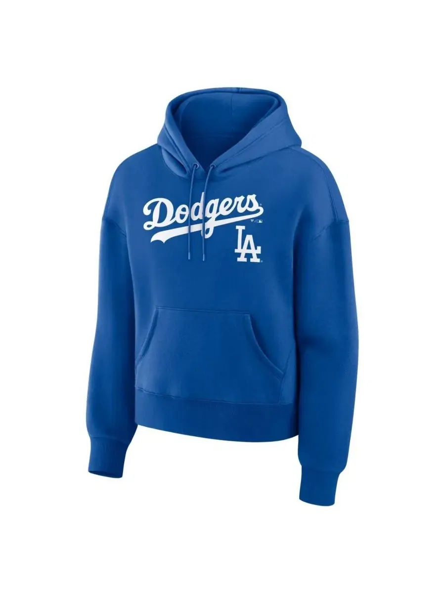 Женская толстовка с капюшоном из флиса Royal Los Angeles Dodgers Lockup Legacy Fanatics — изображение 2 из 3, королевский