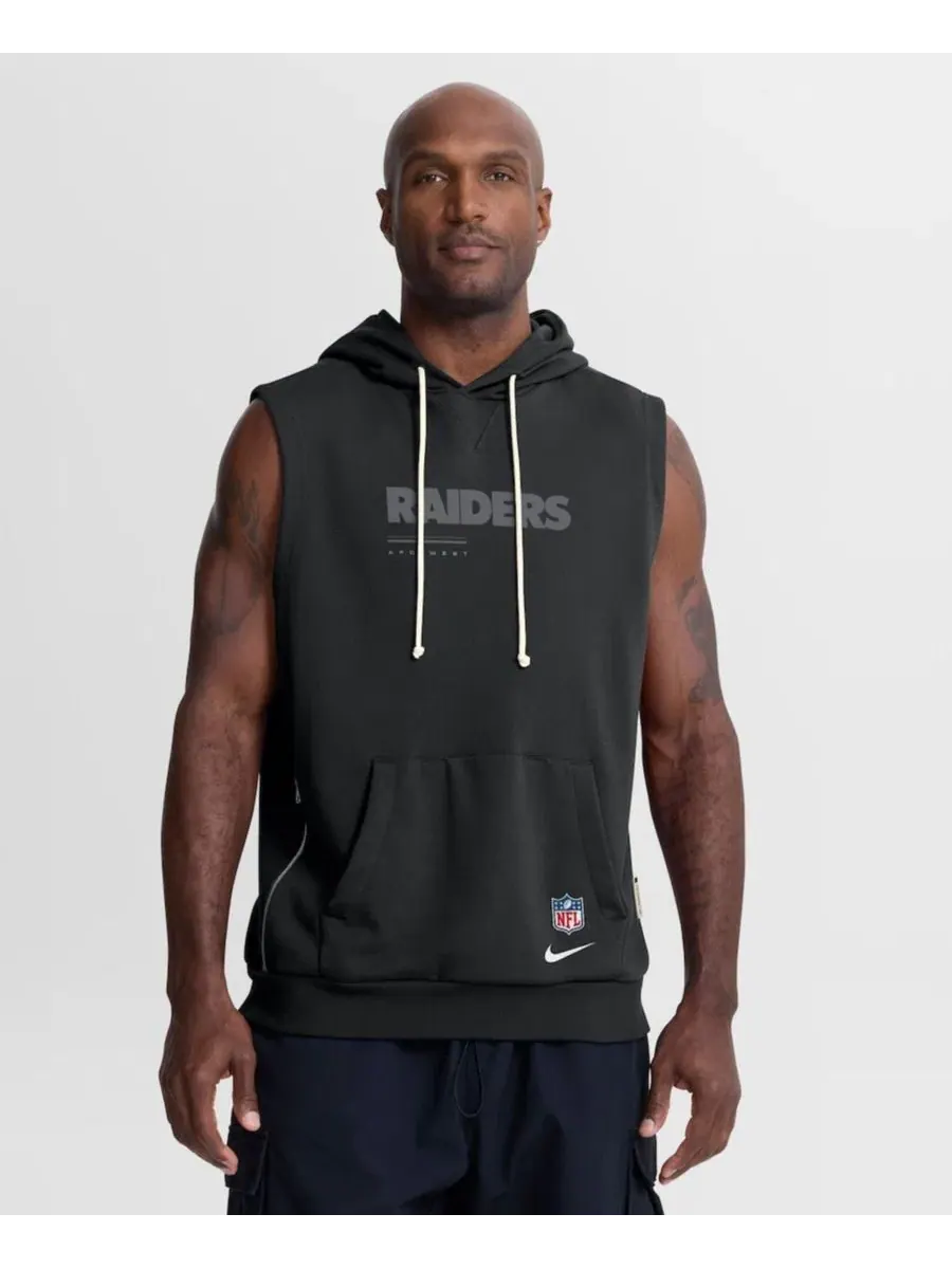 Безрукавка с капюшоном Las Vegas Raiders Sideline Standard Issue Dri-FIT Nike — изображение 1 из 5, черный