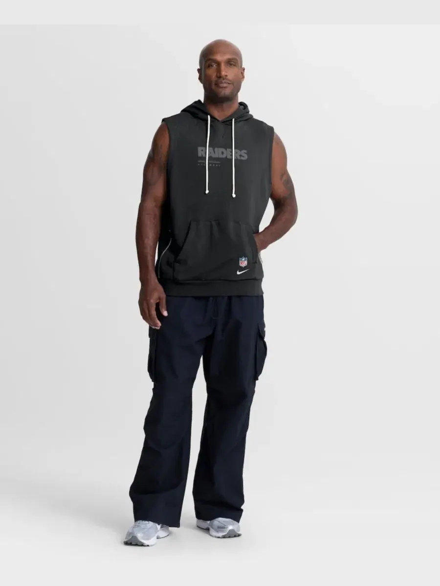 Безрукавка с капюшоном Las Vegas Raiders Sideline Standard Issue Dri-FIT Nike — изображение 3 из 5, черный