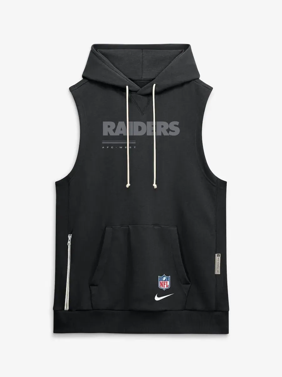 Безрукавка с капюшоном Las Vegas Raiders Sideline Standard Issue Dri-FIT Nike — изображение 4 из 5, черный