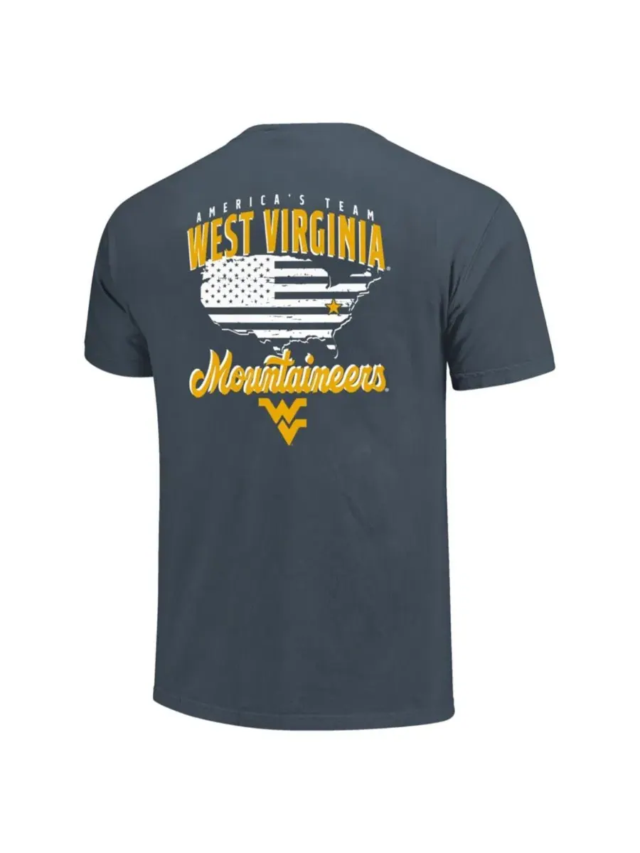 Футболка с коротким рукавом с принтом West Virginia Mountaineers Image One — изображение 2 из 3, темно-синий