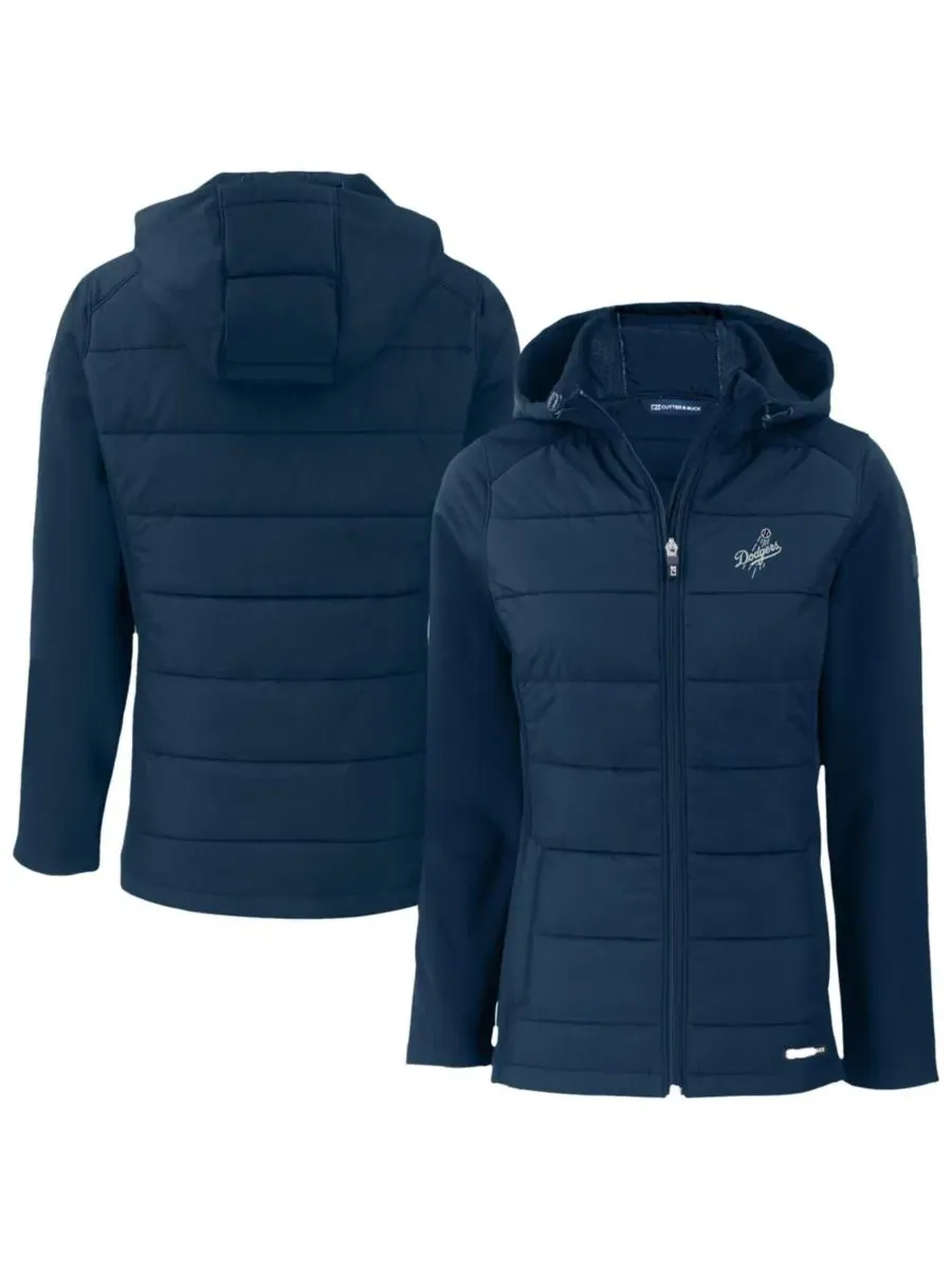Женская куртка-худи с капюшоном Cutter & Buck Evoke Hybrid Eco Softshell — изображение 1 из 3, темно-синий