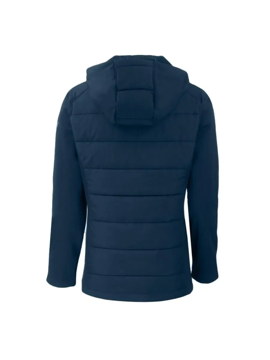 Женская куртка-худи с капюшоном Cutter & Buck Evoke Hybrid Eco Softshell — изображение 3 из 3, темно-синий