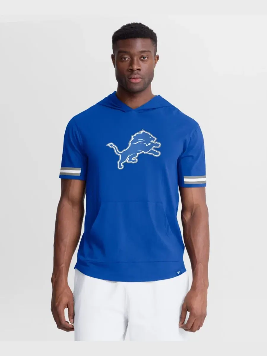 Футболка с капюшоном и коротким рукавом Detroit Lions Optimal Play Blue Fanatics — изображение 1 из 5, синий