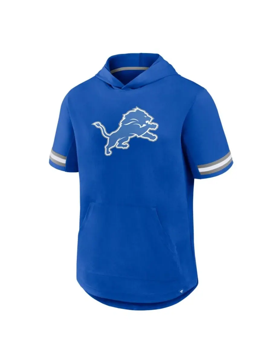 Футболка с капюшоном и коротким рукавом Detroit Lions Optimal Play Blue Fanatics — изображение 2 из 5, синий