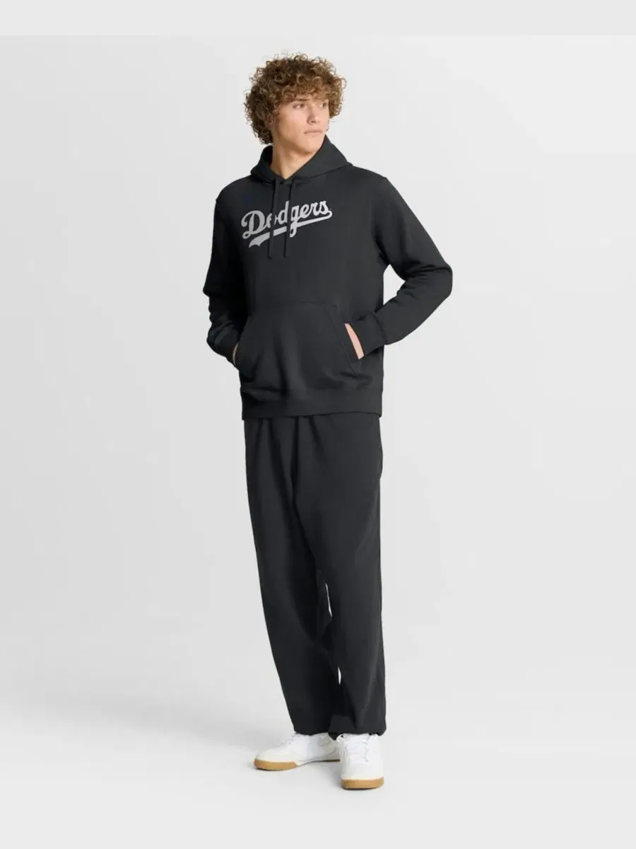 Худи с капюшоном и флисовой подкладкой Los Angeles Dodgers Dri-Fit Club Nike — изображение 5 из 5, черный