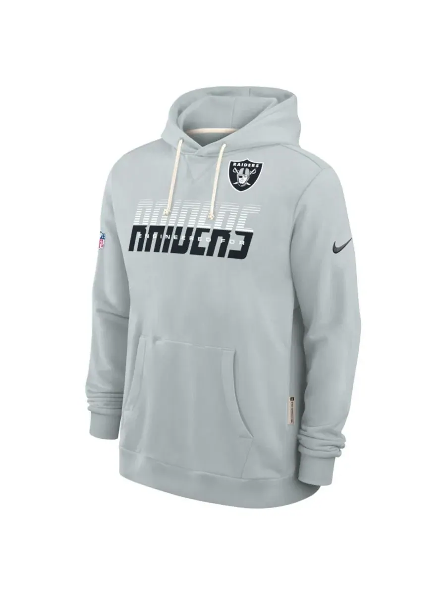 Худи с капюшоном Dri-FIT Los Vegas Raiders Sideline Standard Issue Top Prospect Nike — изображение 2 из 3, серебряный